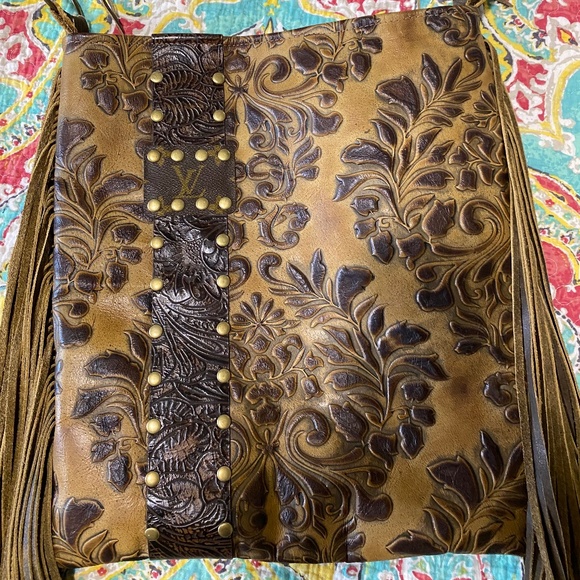 Boho Leather Tassel Bag